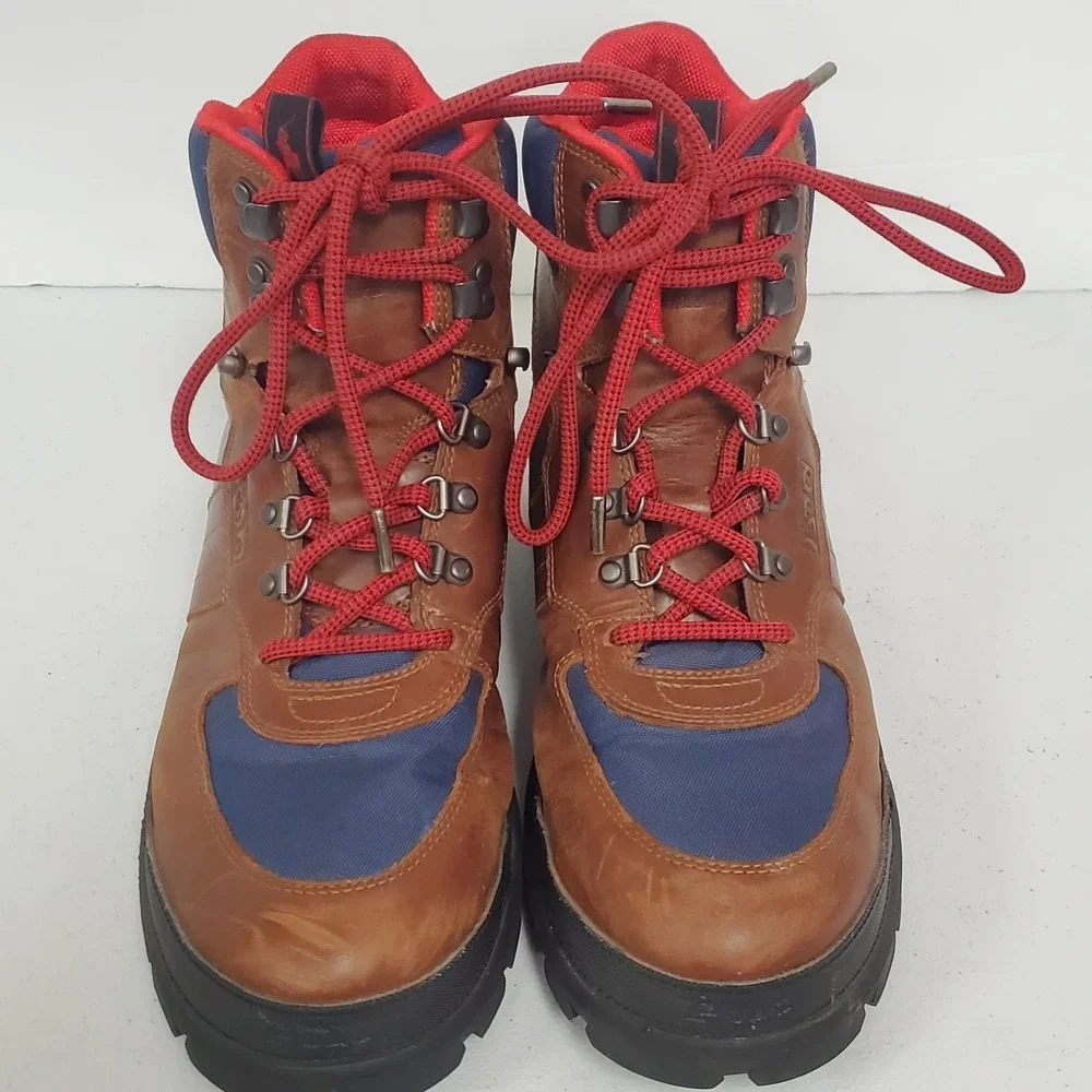 Polo Ralph Lauren‎ Mens Oslo Lace Tactical Boots Size 11 Brown Leather Gorpcore
